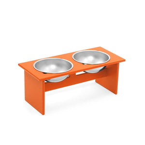 Minimalist Double Dog Bowl Stools Loll Designs Sunset Orange Medium: 20 In Width 