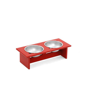 Minimalist Double Dog Bowl Stools Loll Designs Apple Red Small: 17 In Width 