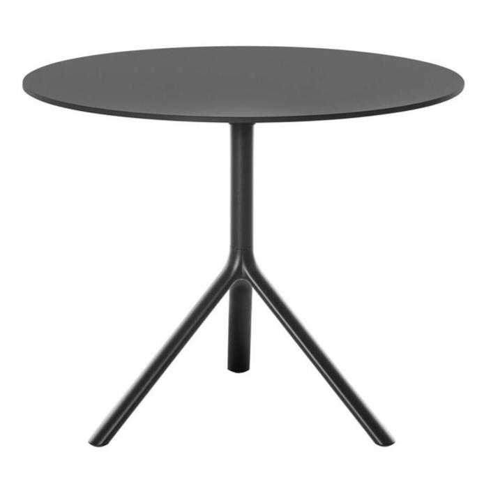 Miura Fixed Round Table Tables Plank Small: 39 in diameter Black 