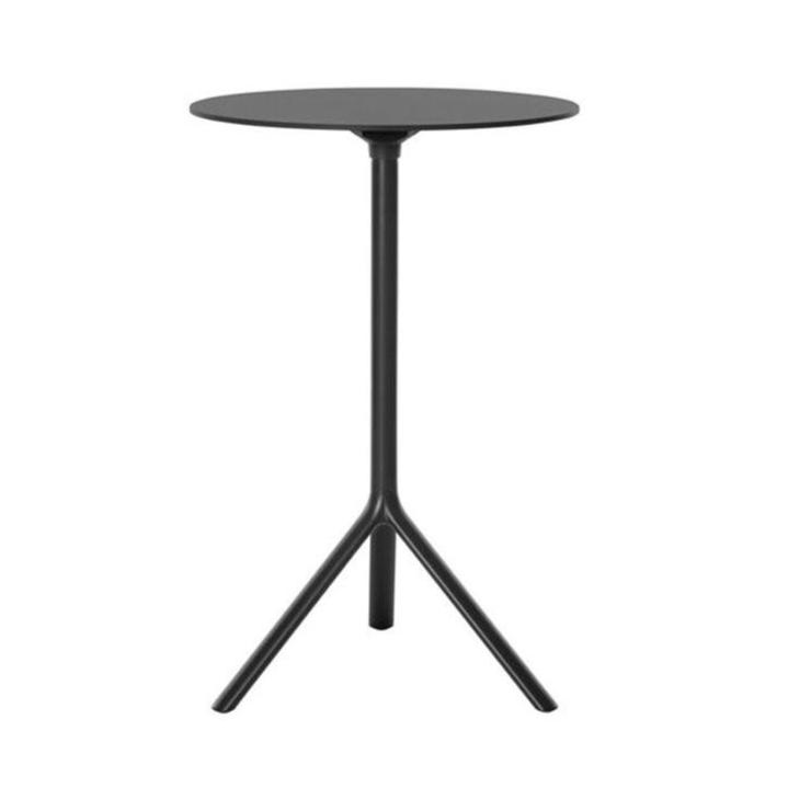 Miura Tall Round Folding table Animals &amp; Pet Supplies Plank Small: 25 in diameter Black 