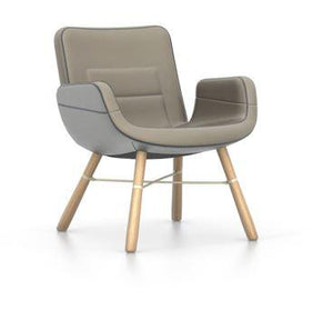 East River Lounge Chair lounge chair Vitra Leather combination cool Natural oak with protective varnish 