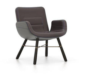 East River Lounge Chair lounge chair Vitra Leather combination dark Dark oak with protective varnish 