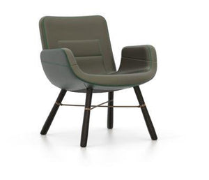 East River Lounge Chair lounge chair Vitra Leather combination jade Dark oak with protective varnish 