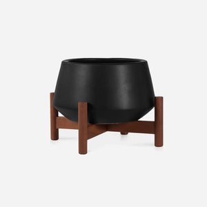 Case Study Ceramic Diamond Table Top with Wood Stand Outdoors Modernica Charcoal 