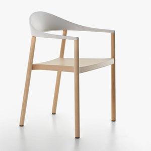 Monza Armchair Outdoor Chair Plank Iroko wood - Caramel plastic back 