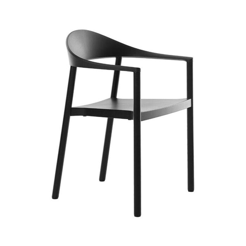 Monza Armchair Chair Plank Ash black - Black plastic back 