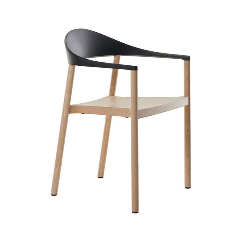 Monza Armchair Chair Plank Ash natural - black plastic back 