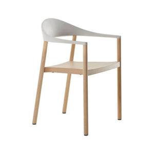 Monza Armchair Chair Plank Ash natural - white plastic back 