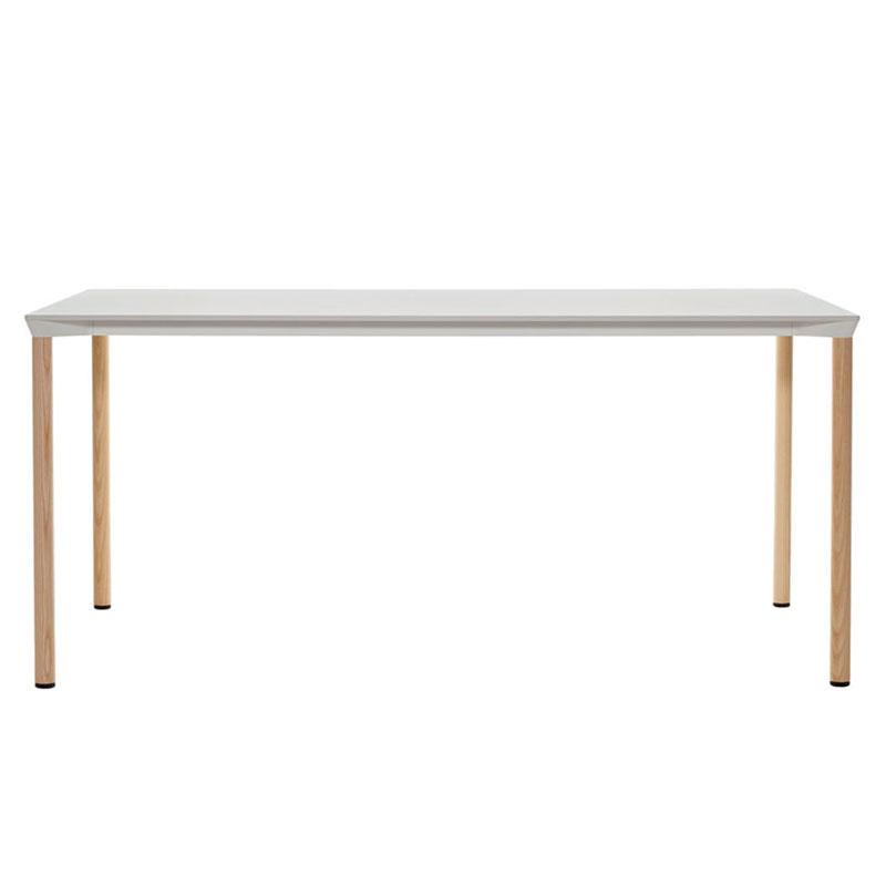 Monza Rectangular Table Tables Plank White HPL top - ash wrapped veneer legs 