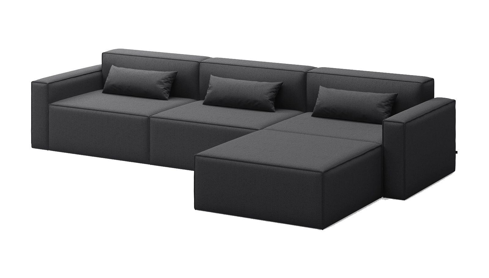 Mix Modular 4 Piece Sectional Sofa Sofa Gus Modern Mowat Raven 