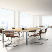 MR Chair Armless with Leather Sling Seat Side/Dining Knoll 