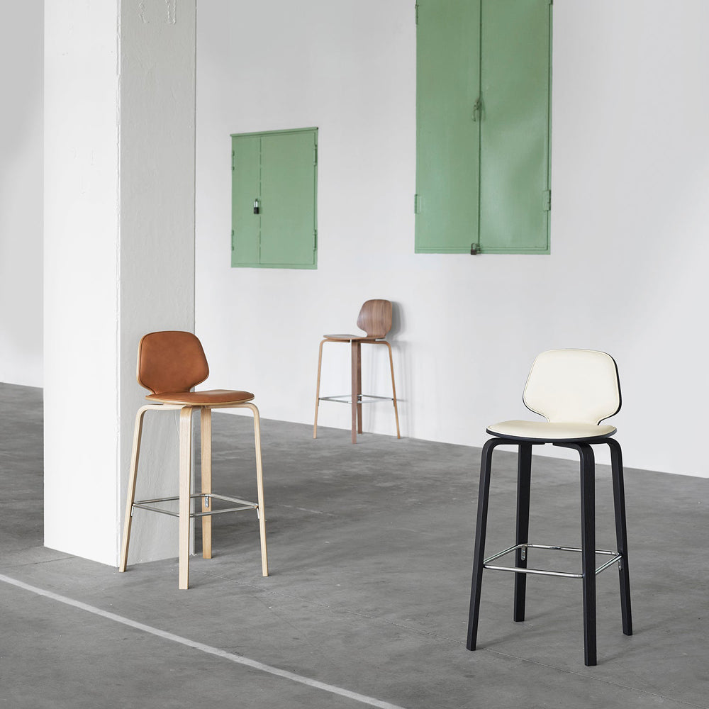 My Chair Wood Base Barstool Front Upholstered Stools Normann Copenhagen 