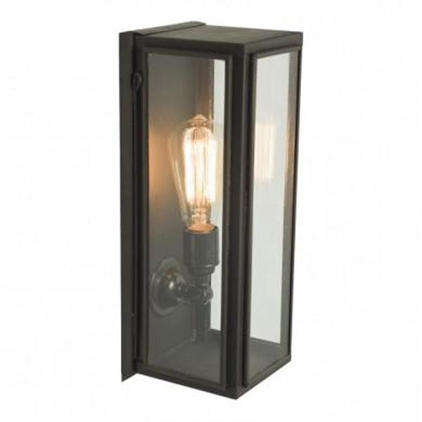 Narrow Box Wall Light Wall Lights Original BTC Weathered Brass Clear Glass (Internally Glazed) 