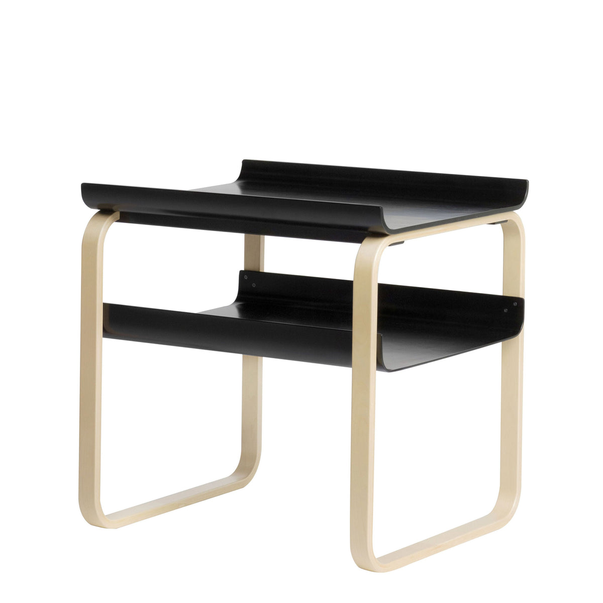 Side Table 915 side/end table Artek Natural Birch Frame/Lacquered Black Shelf 