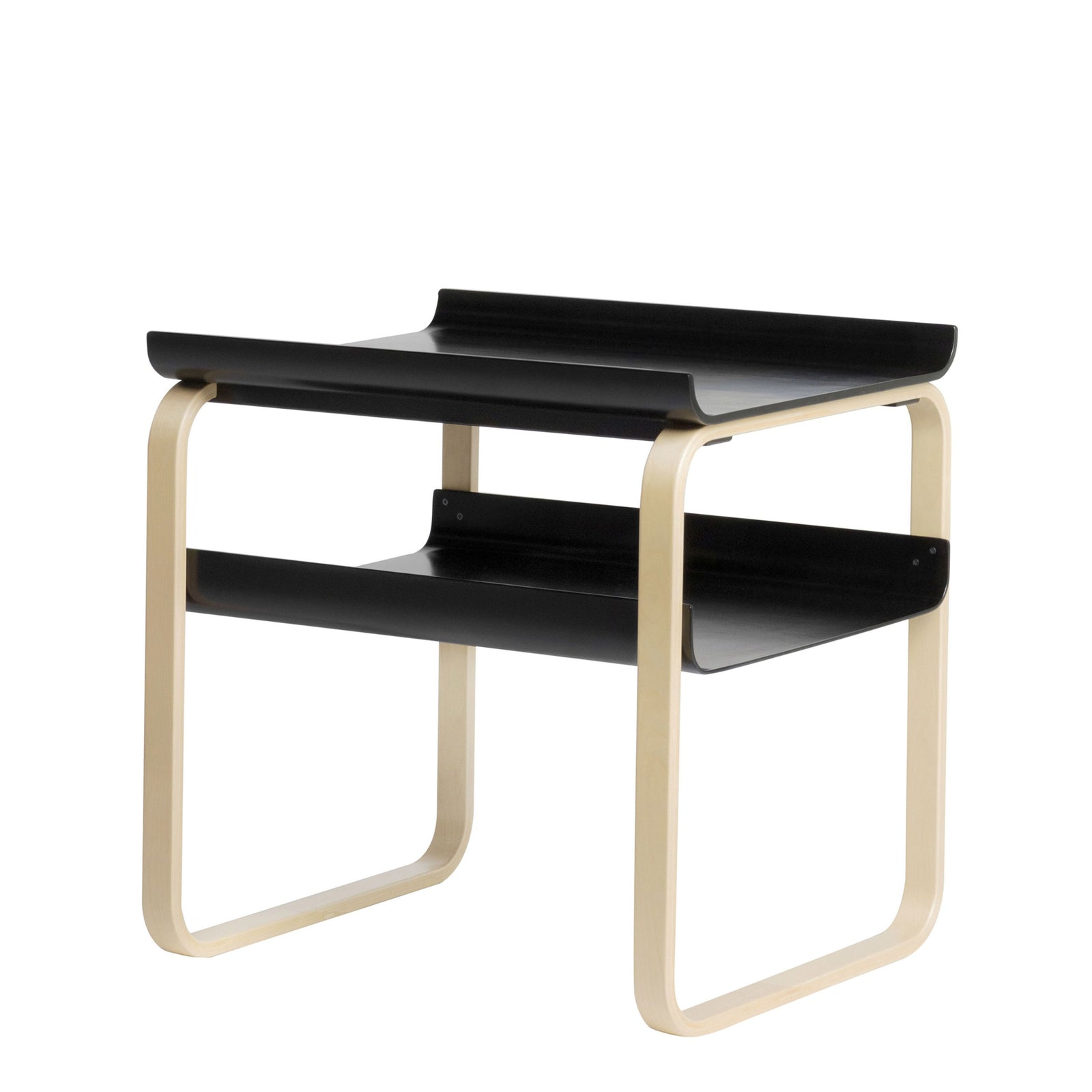 Side Table 915 side/end table Artek Natural Birch Frame/Lacquered Black Shelf 