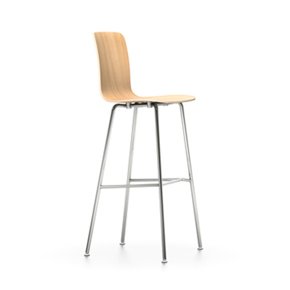 HAL Ply Stool High bar seating Vitra natural oak white hard glides (standard)