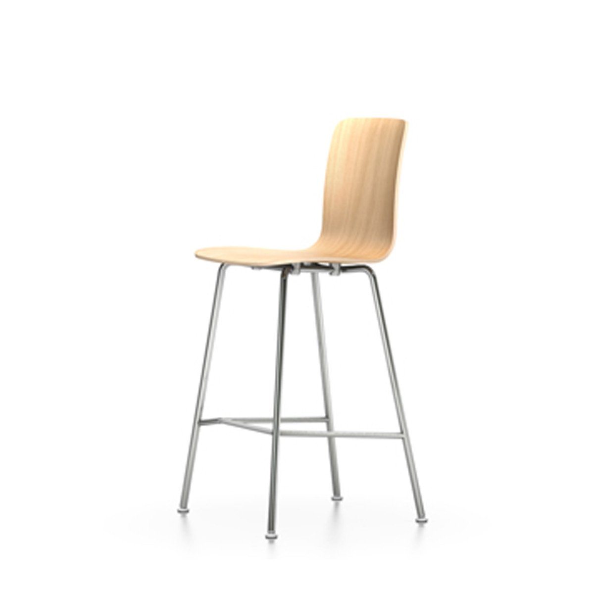 HAL Ply Stool Medium bar seating Vitra natural oak white hard glides (standard)
