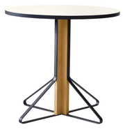 REB004 Kaari Round Dining Table Dining Tables Artek HPL ,high-gloss white Natural oak, protective varnish 