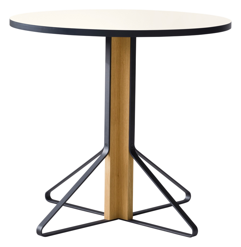 REB004 Kaari Round Dining Table Dining Tables Artek HPL ,high-gloss white Natural oak, protective varnish 