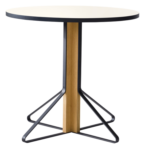 REB004 Kaari Round Dining Table Dining Tables Artek HPL ,high-gloss white Natural oak, protective varnish 
