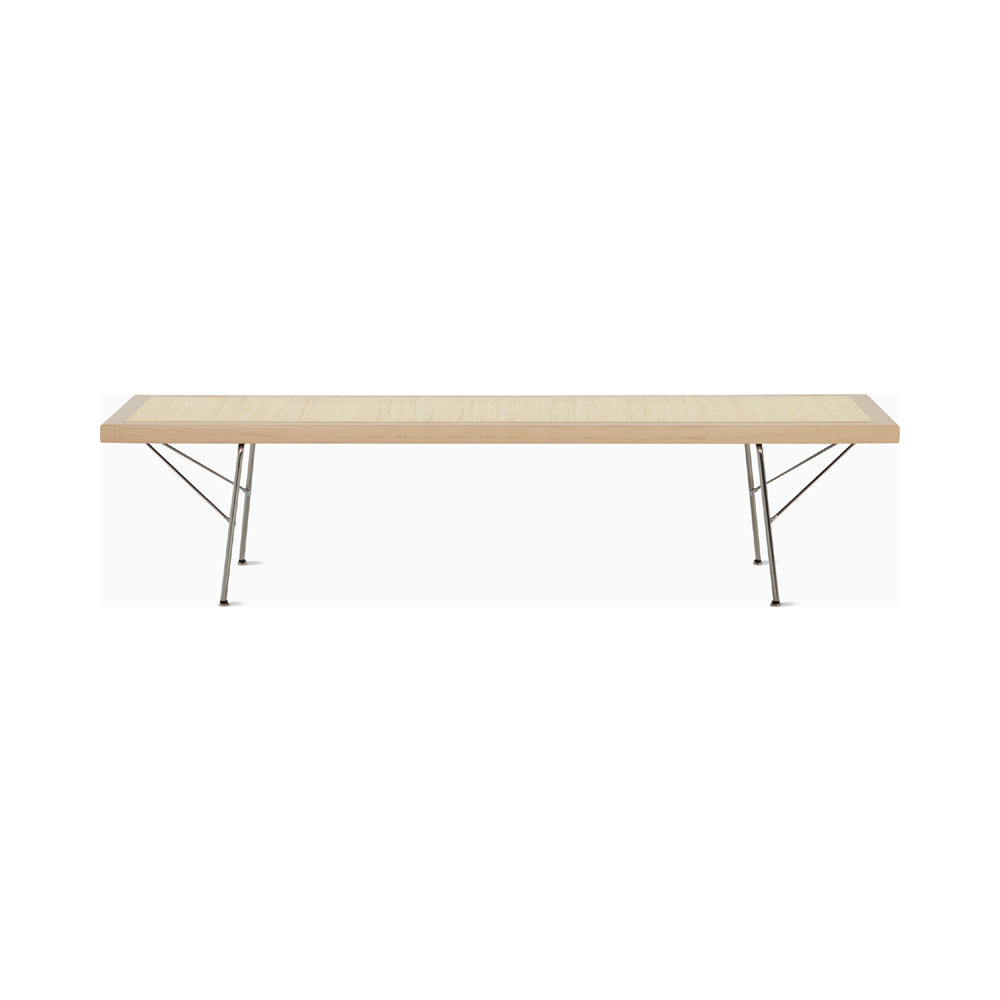 Nelson Cane Bench Benches herman miller 60 Inch Natural Maple Trivalent Chrome