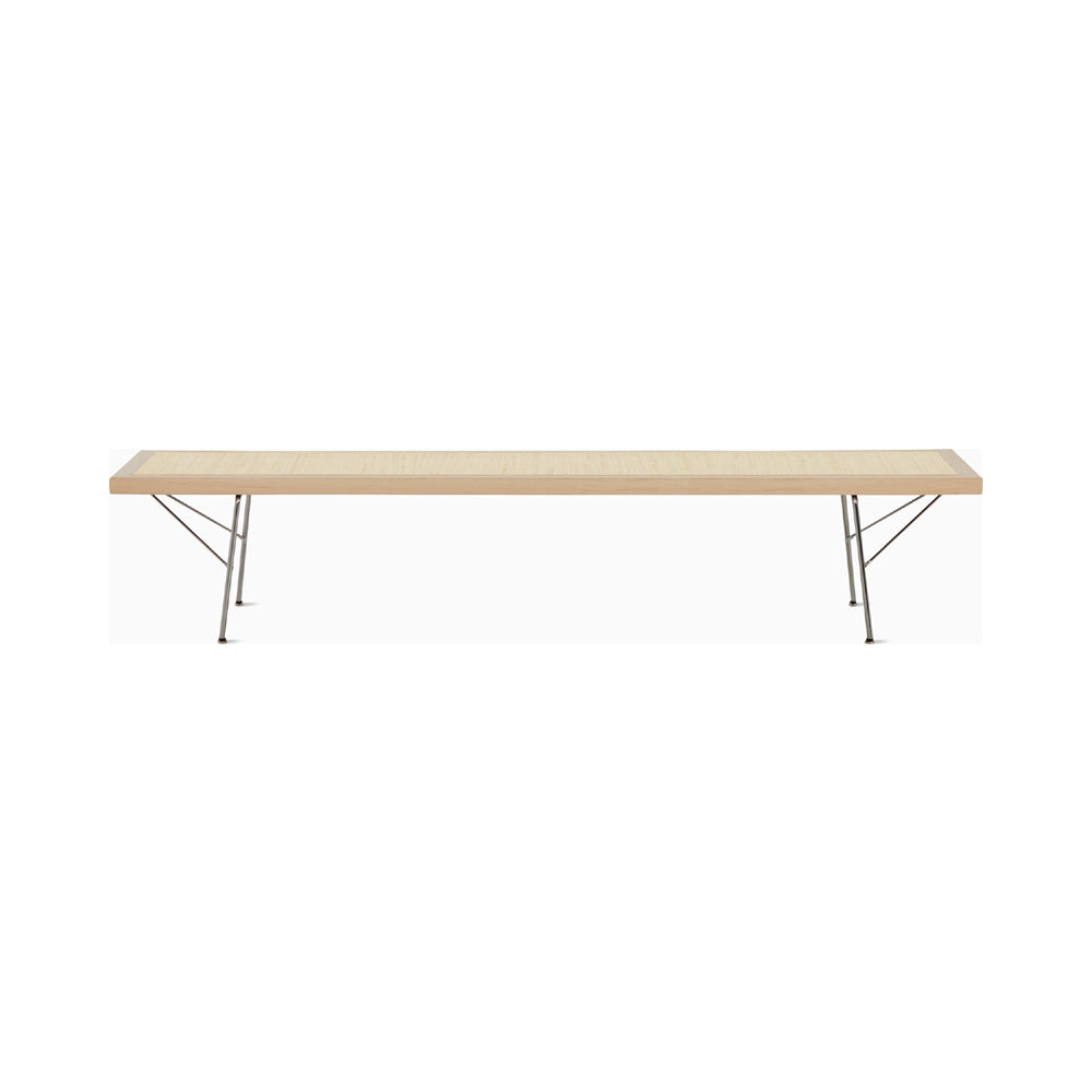 Nelson Cane Bench Benches herman miller 72 Inch Natural Maple Trivalent Chrome