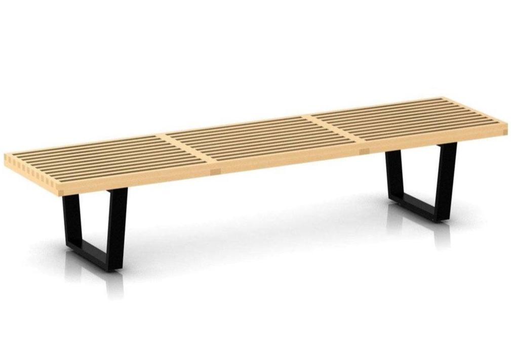 Nelson Bench Benches herman miller 72-inches Wide +$240.00 Wood Base Natural Maple Slat Finish