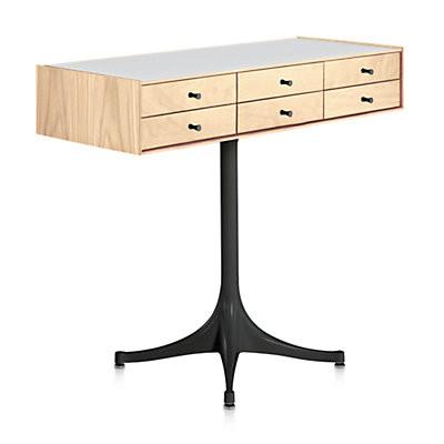 Nelson Miniature Chest 6 Drawer With Pedestal storage herman miller White Ash +$100.00 Studio White Black