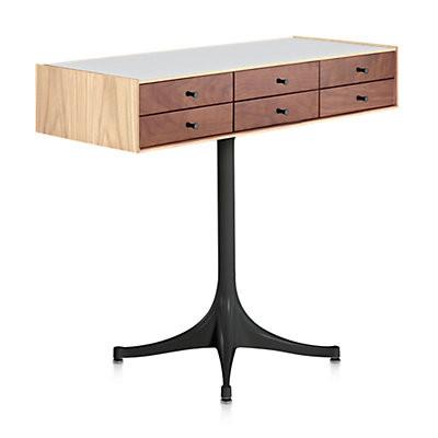 Nelson Miniature Chest 6 Drawer With Pedestal storage herman miller White Ash and Walnut +$100.00 Studio White Black