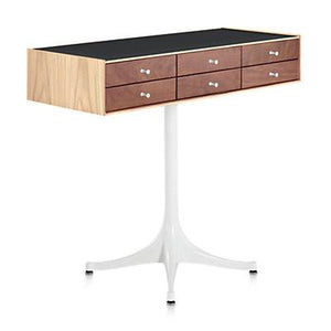 Nelson Miniature Chest 6 Drawer With Pedestal storage herman miller White Ash and Walnut +$100.00 Black Polished Aluminum