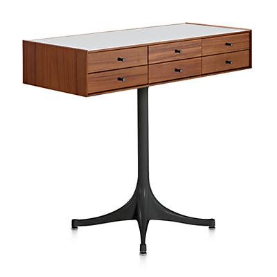 Nelson Miniature Chest 6 Drawer With Pedestal storage herman miller Teak +$500.00 Studio White Black