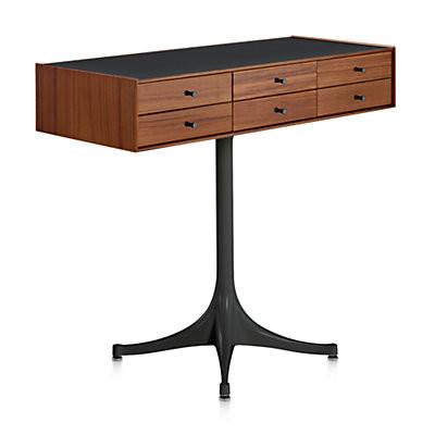 Nelson Miniature Chest 6 Drawer With Pedestal storage herman miller Teak +$500.00 Black Black