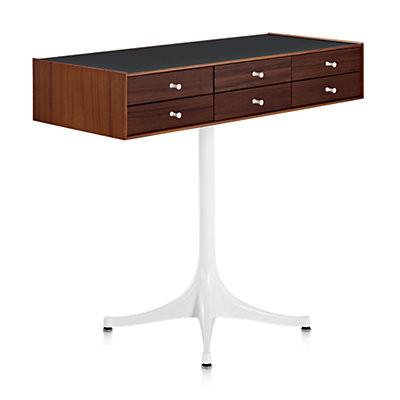 Nelson Miniature Chest 6 Drawer With Pedestal storage herman miller Teak and Dark Brown Teak +$500.00 Black Polished Aluminum