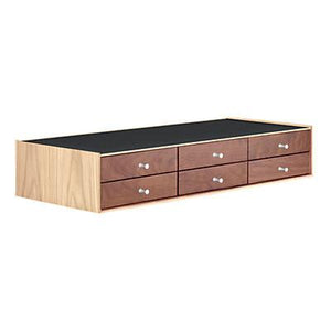 Nelson Miniature Chest 6 Drawer Without Pedestal storage herman miller White Ash and Walnut +$100.00 Black Polished Aluminum
