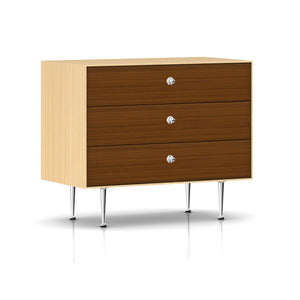 Nelson Thin Edge Chest storage herman miller 3 Drawer Chest Silver Aluminum Pulls White Ash And Walnut Combination Case Finish + $219.00