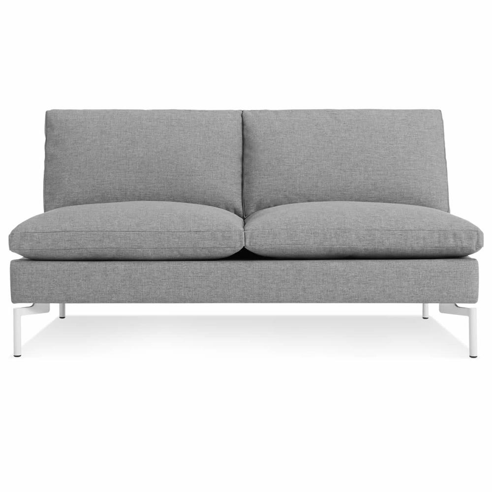 New Standard Armless Sofa Sofa BluDot Spitzer Grey - White Legs 