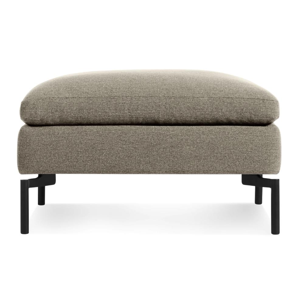 New Standard Ottoman ottomans BluDot Sanford Black - Black Legs 