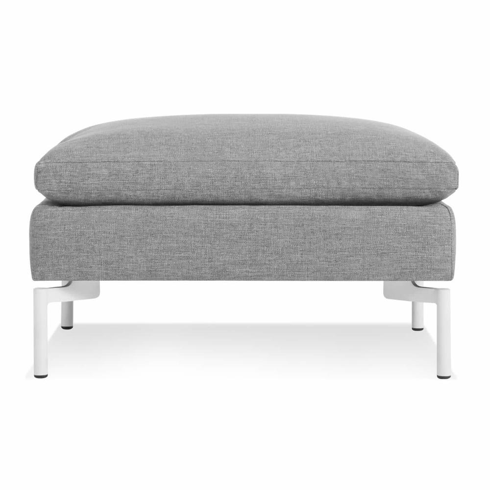 New Standard Ottoman ottomans BluDot Spitzer Grey - White Legs 