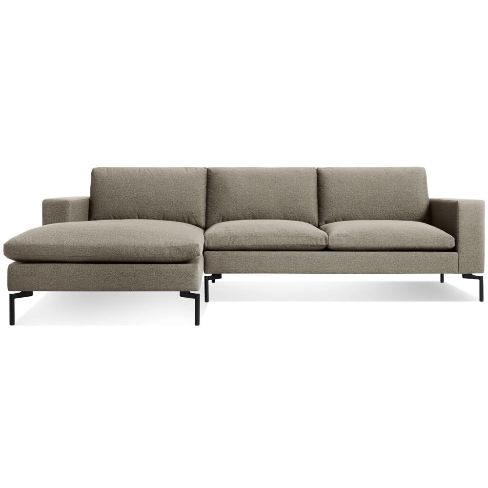 New Standard Sofa with Arm Chaise Sofa BluDot Left Sanford Black - Black Legs 