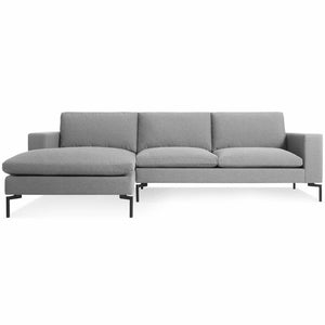 New Standard Sofa with Arm Chaise Sofa BluDot Left Spitzer Grey - Black Legs 