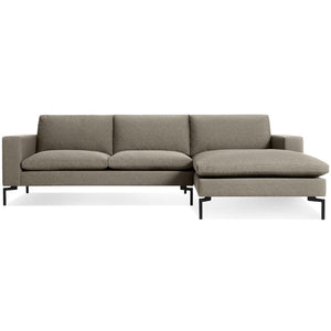New Standard Sofa with Arm Chaise Sofa BluDot Right Sanford Black - Black Legs 