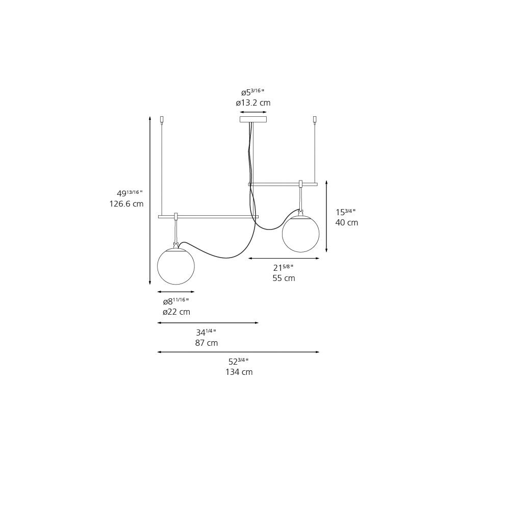 NH S3 2 Arms Suspension Lamp Pendant Lights Artemide 