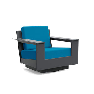 Nisswa Lounge Swivel Chair lounge chairs Loll Designs Charcoal Grey Canvas Regatta 