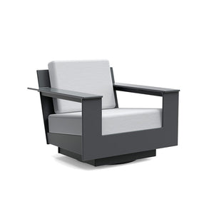 Nisswa Lounge Swivel Chair lounge chairs Loll Designs Charcoal Grey Cast Silver 
