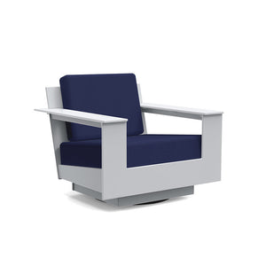 Nisswa Lounge Swivel Chair lounge chairs Loll Designs Driftwood Canvas Navy 