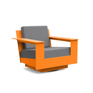 Nisswa Lounge Swivel Chair lounge chairs Loll Designs Sunset Orange Cast Charcoal 