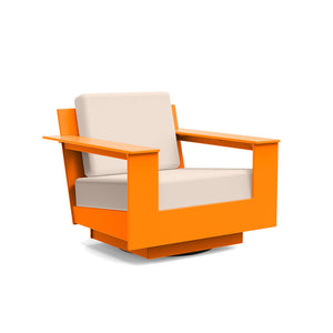 Nisswa Lounge Swivel Chair lounge chairs Loll Designs Sunset Orange Canvas Flax 