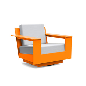 Nisswa Lounge Swivel Chair lounge chairs Loll Designs Sunset Orange Cast Silver 