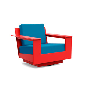 Nisswa Lounge Swivel Chair lounge chairs Loll Designs Apple Red Canvas Regatta 