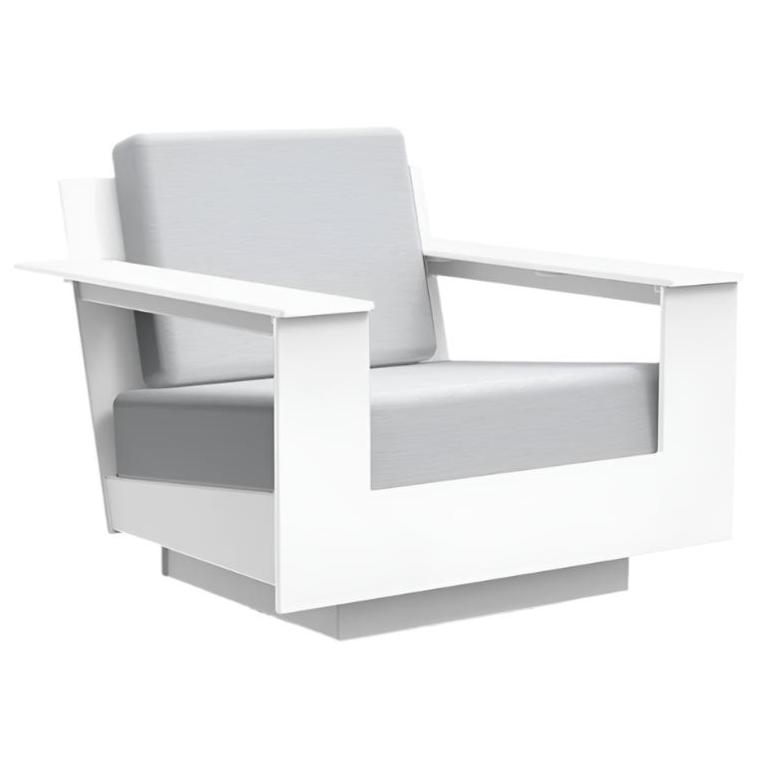 Nisswa Lounge Swivel Chair lounge chairs Loll Designs Cloud White Cast Silver 